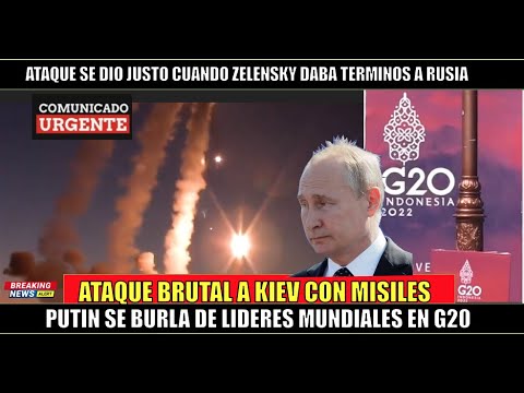 ULTIMO MINUTO! ATAQUE a Kiev con MISILES rusos la BURLA de Putin a lideres mundiales del G20