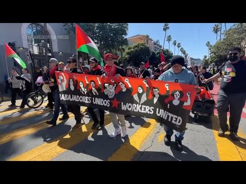 Worker rights groups demand higher pay during May Day march in San Francisco