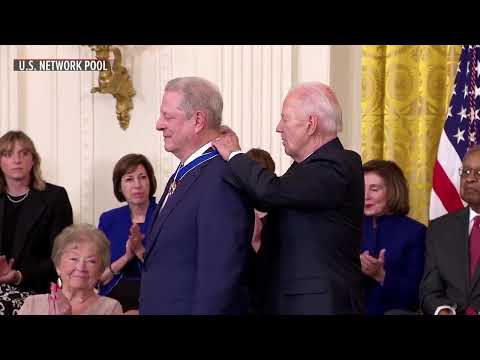Biden honors Katie Ledecky, Michelle Yeoh with Medal of Freedom