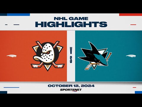 NHL Highlights | Ducks vs. Sharks - October 12, 2024