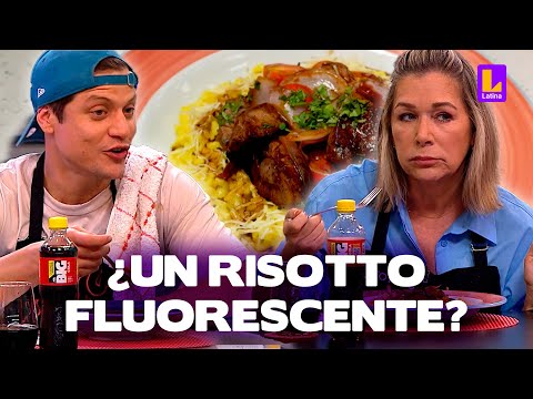 Gino Pesaressi se burla de risotto fluorescente de Mónica Zevallos en El Gran Chef Famosos