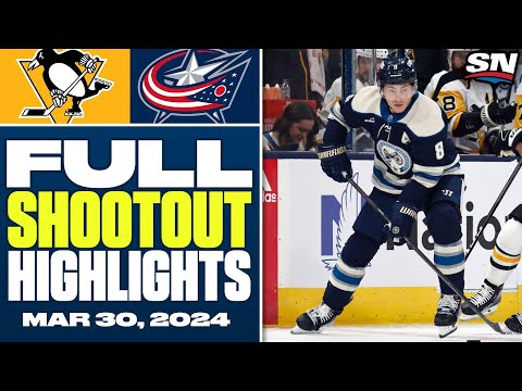 Pittsburgh Penguins at Columbus Blue Jackets | FULL Shootout Highlights - March 30, 2024
