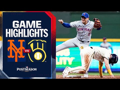 Mets vs. Brewers NLWC Game 1 Highlights (10/1/24) | MLB Highlights