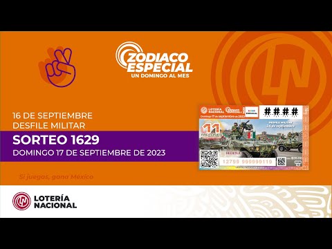 Sorteo Zodiaco Especial No. 1629 conmemorando el Desfile Militar del 16 de septiembre