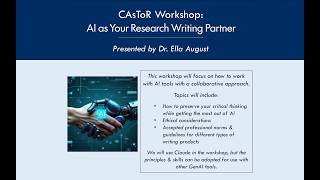 Thumbnail for CAsToR Workshop: AI as Your Research Writing Partner video