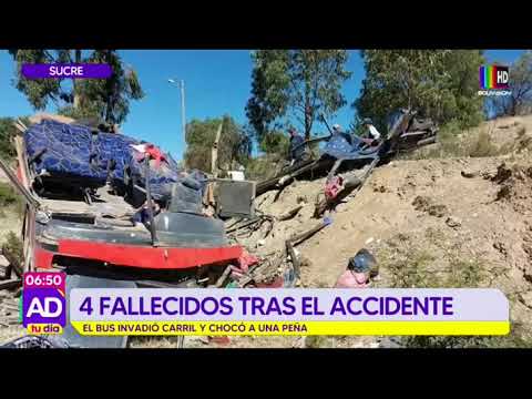 Cuatro fallecidos tras accidente en la carretera a Sucre