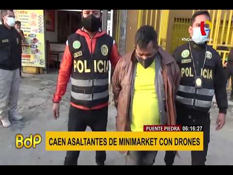 PNP frustra asalto y captura a delincuentes con ayuda de drones