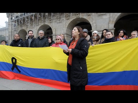 Colombianos se concentran en Lugo en repulsa por el asesinato de Cristina