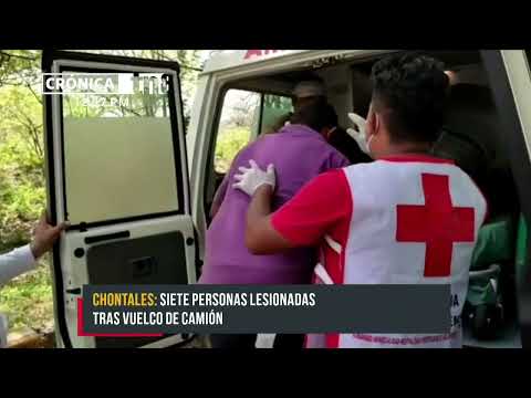 7 lesionados en vuelco de camión en las vueltas Las Ñambaras, Santo Tomás - Nicaragua