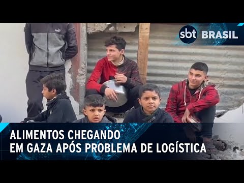 Primeiro navio com comida para os palestinos está a caminho de Gaza | SBT Brasil (12/03/24)