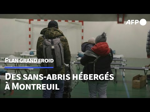 Plan grand froid: des sans-abris accueillis dans un centre d'hébergement d'urgence à Montreuil | AFP