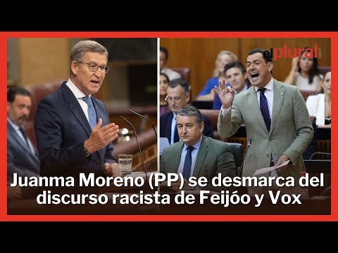 Juanma Moreno (PP) se desmarca del discurso racista de Feijóo y Vox en su última intervención