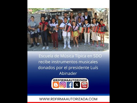 Escuela de Música Típica en SDO recibe instrumentos musicales donados por el  presidente @abinader