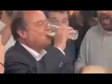 François Hollande en campagne électorale, sa bière cul sec fait jaser