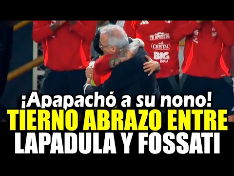 Lapadula conmovió a todos con efusivo abrazo con Fossati tras el gol de Piero Quispe vs RD