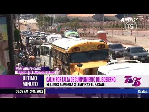 Transportistas hondureños anuncian aumento de 3 lempiras al precio del pasaje