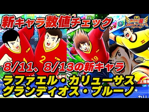 8月11日、13日の新キャラ、ラファエル、カリューサス、グランディオス、ブルーノ、新キャラ数値チェック