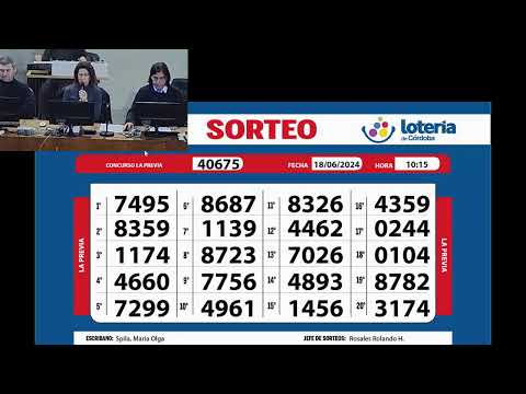 Sorteo de Quiniela LA TURISTA N.º 12378 – 17/06/2024 – 22.15 hs