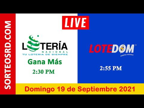 Lotería Nacional Gana Más y LOTEDOM en VIVO ?? Domingo 19 de septiembre 2021 – 2:30 P.M.