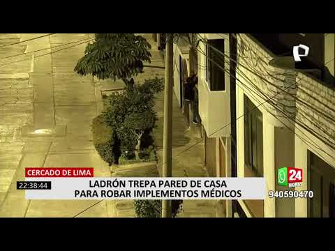 Cercado de Lima: capturan a ladrón que trepó pared de vivienda para robar implementos médicos