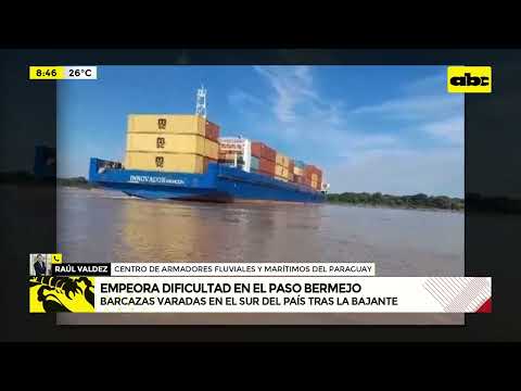 Una veintena de embarcaciones varadas por bajo nivel del Río Paraguay