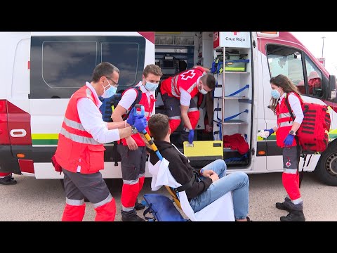 La Cruz Roja hace un simulacro de emergencias en Rivas (Madrid)