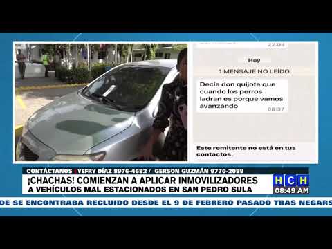 ¡Orden vial! Enchachan más de una docena de carros mal estacionados en San Pedro Sula