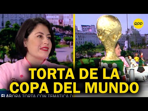 Tenemos que vivirlo: Emprendedora peruana elabora torta con temática de la Copa del Mundo