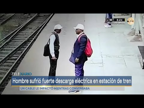 Hombre sufrió fuerte descarga eléctrica en estación de tren