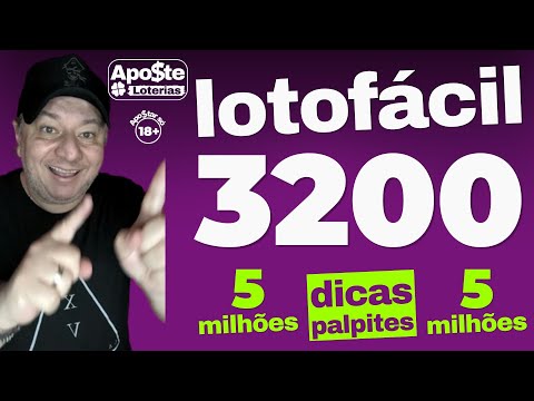 LOTOFÁCIL 3200 R$ 5.000.000,00 DICAS PALPITES ESTUDOS #loteria #lotofacil #megasena