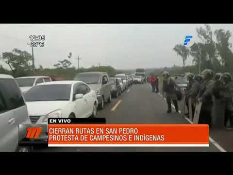 Manifestantes cierran rutas en San Pedro
