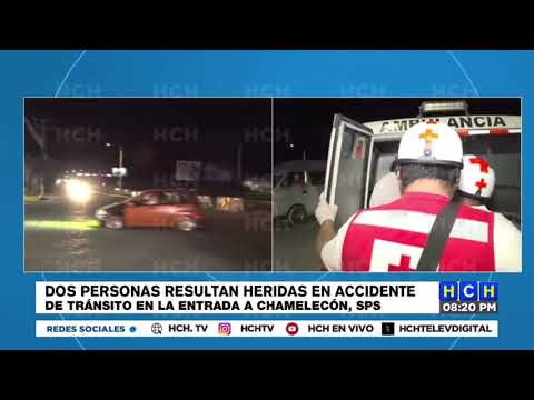 Dos personas heridas deja accidente entre taxi y turismo en la entrada a Chamelecón, SPS