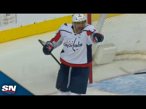 Alex Ovechkin Rips Two Goals On The Powerplay Past Flames Dustin Wolf