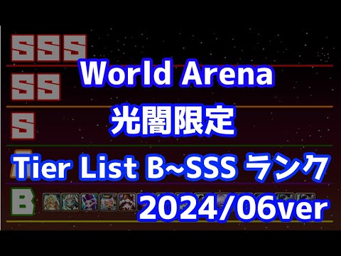 World Arena 光闇限定 Tier List B ~ SSS ランク 2024/06ver【Summoners War | サマナーズウォー】