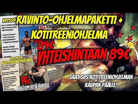Ravinto-ohjelmapaketti ja kotitreeniohjelma yhteishintaan 89€