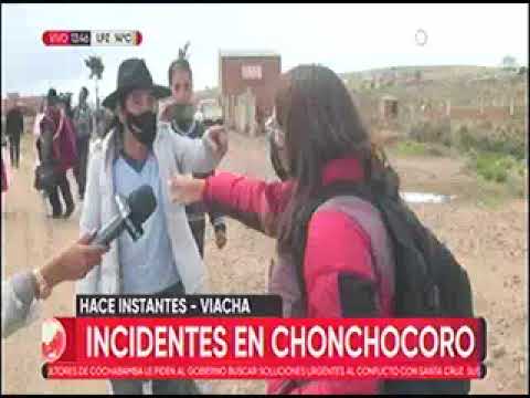 03012023   INCIDENTES EN CHONCHOCORO ENTRE ACTIVISTAS Y PONCHOS ROJOS   UNITEL