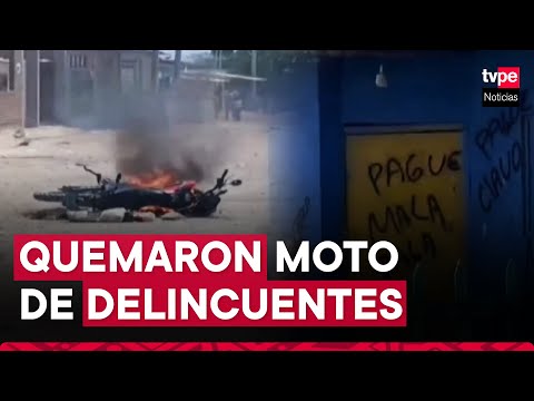 Piura: pobladores queman motocicleta de prestamistas extranjeros