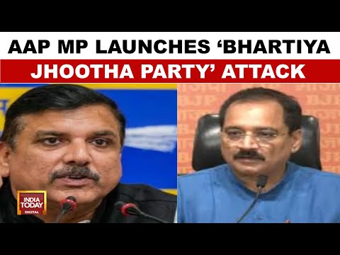 AAP Vs BJP: Sanjay Singh Launches 'Bhartiya Jhootha Party' Attack On BJP Virendra Sachdeva Hits Back