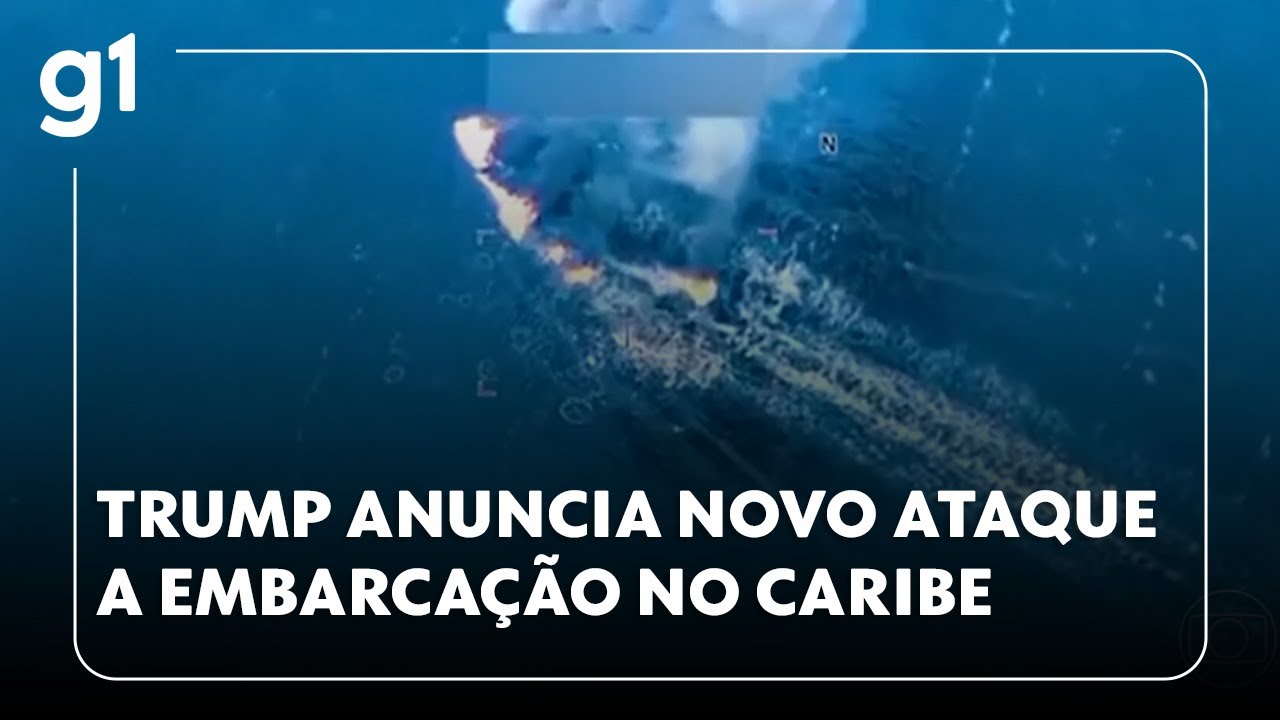 Jornal da Globo Trump anuncia novo ataque a embarcação no mar do Caribe