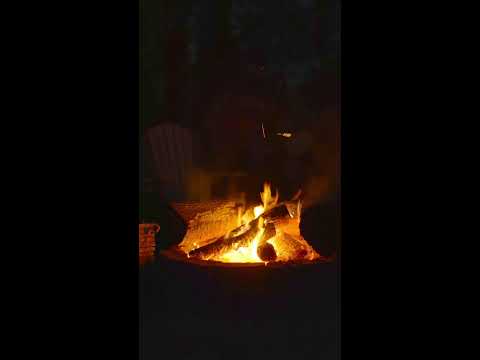 First Snow and Fire in the Backyard - Firepit