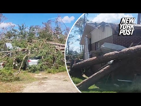 Hurricane Helene’s fury topples trees in Georgia community