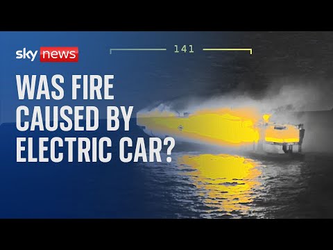 North Sea cargo ship fire likely caused by electric car