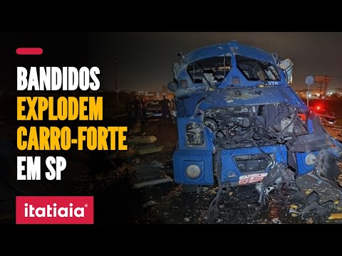 BANDIDOS EXPLODEM CARROS-FORTES EM RODOVIA NO INTERIOR DE SÃO PAULO