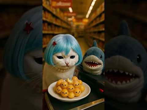 😸 Cat and Baby Shark FOOD ASMR challenge😸eating sounds🎧 | #asmr #cat #catasmr#babyshark