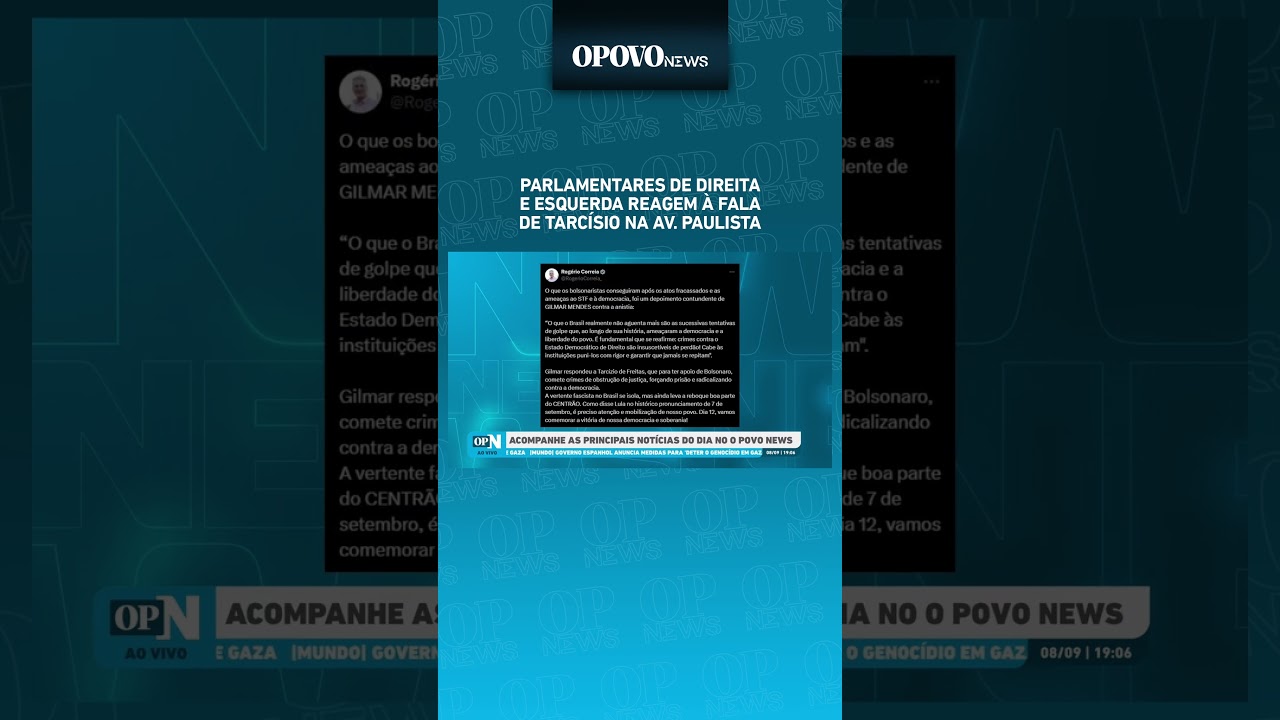 Parlamentares de direita e esquerda reagem à fala de Tarcísio na Av Paulista