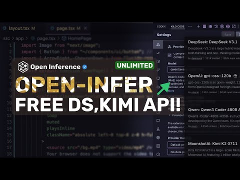 OpenInference Unlimited FREE Deepseek,Kimi,Qwen3 Coder API: Really Great Models for FREE!