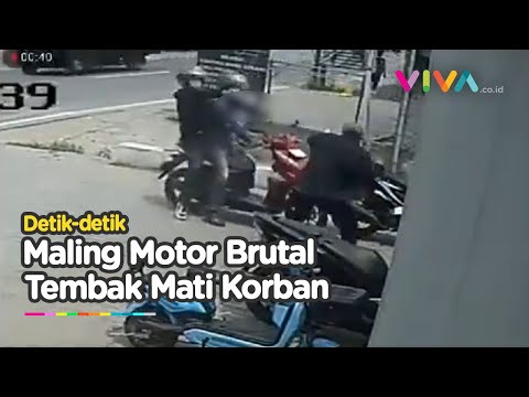 Bersimbah Darah! CCTV Perlawanan Korban Curanmor Berujung Tembakan Maut