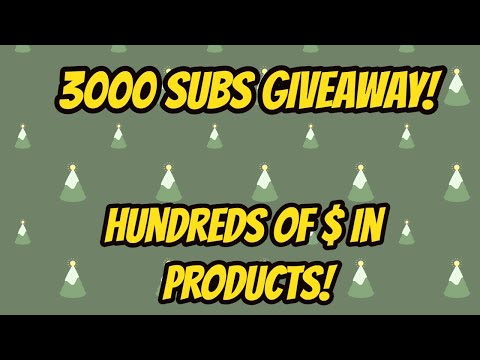 3k sub giveaway! I hit 3000 subs this week, time to give away lots of products!