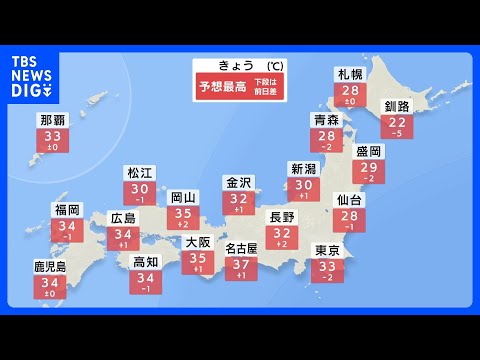 西～東日本の猛暑と不安定な天気に注意。雷雨や熱中症対策も忘れずに サムネイル