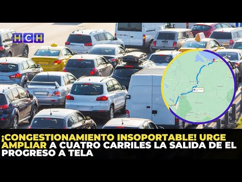 ¡Congestionamiento insoportable! Urge ampliar a cuatro carriles la salida de El Progreso a Tela